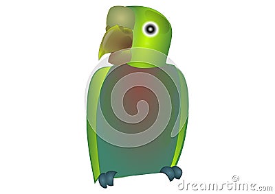 3D of bird with a white background Cartoon Illustration