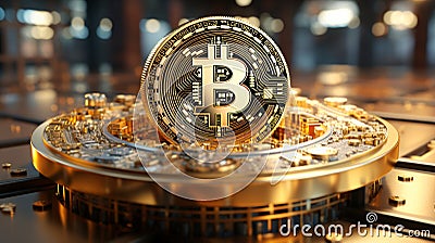 3D bitcoin design Stock Photo