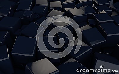 3D black cubes background Stock Photo