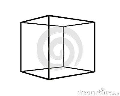 3D Black Empty Box Frame isolated on white background, clipping Stock Photo