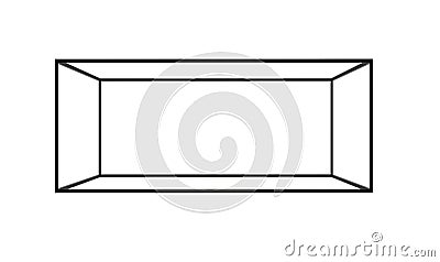 3D Black Empty Box Frame isolated on white background, clipping Stock Photo