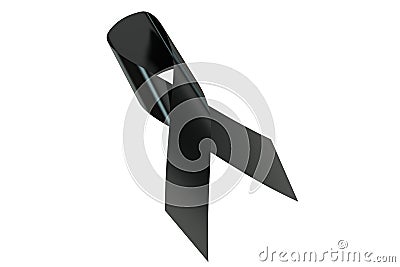 3D black ribbon clloseup Stock Photo