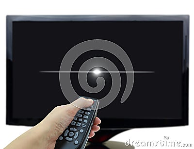 3D black tv display Stock Photo