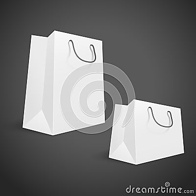 3d blank shopping bags Vector Illustration