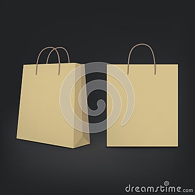 3d blank shopping bags Vector Illustration