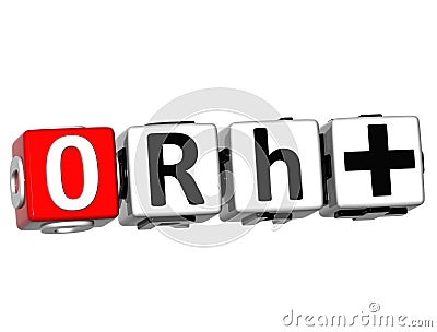 3D Blood Group Button Click Here Block Text Stock Photo