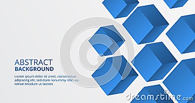 3D blue box shape cube block pattern for background Stock Photo