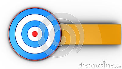 3d blue target with blank Cartoon Illustration