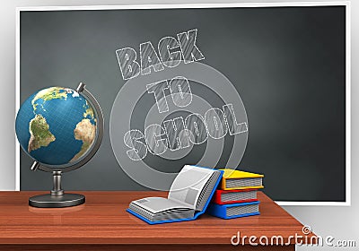 3d books Cartoon Illustration