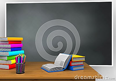 3d books Cartoon Illustration