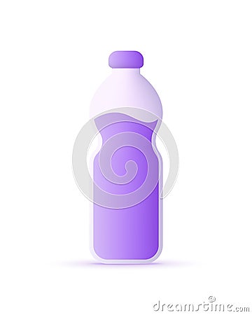3D bottle water isolated on white background. Maintaining body fluids balance. Can be used for many purposes Vector Illustration