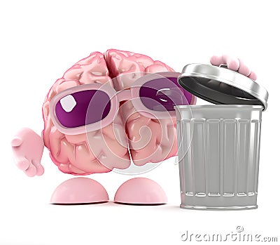 3d Brain rubbish Stock Photo