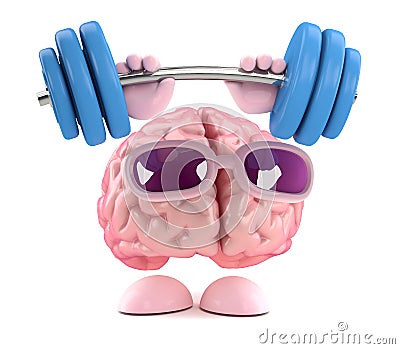 3d Brain strength Stock Photo