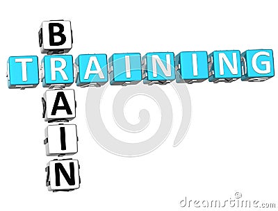 3D Brain Training Crossword Stock Photo
