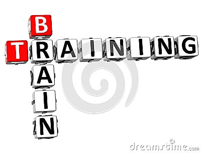 3D Brain Training Crossword Stock Photo