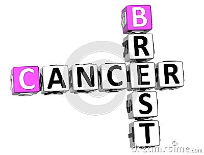 3D Brest Cancer Crossword Stock Photo