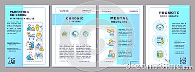 2D brochure parenting children with health issues icons Vector Illustration