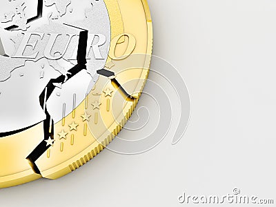 3d broken euro Stock Photo