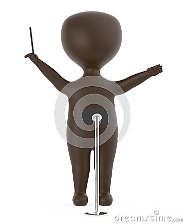 3d brown music conductor character Stock Photo