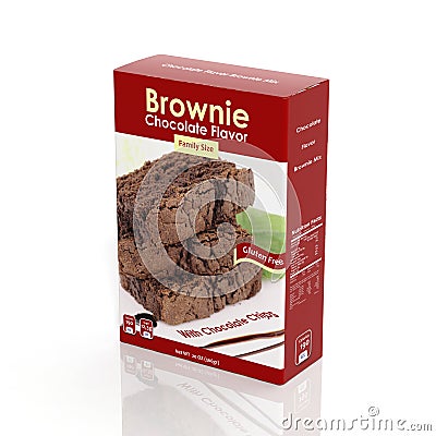 3D Brownie Mix paper Stock Photo