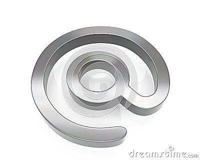 3d brushed metal arobase icon Stock Photo