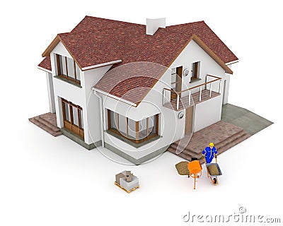 3d Building - renovation Stock Photo