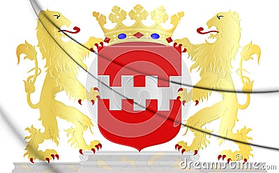 3D Buren coat of arms Gelderland, Netherlands. Stock Photo