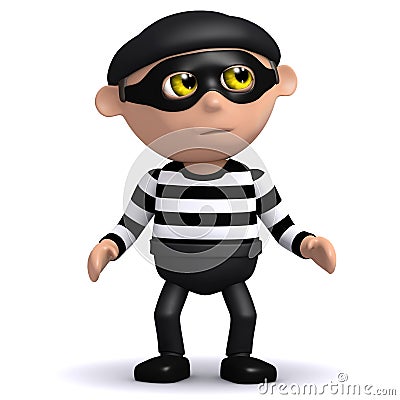 3d Burglar Stock Photo