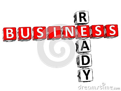 3D Business Ready Crossword Stock Photo