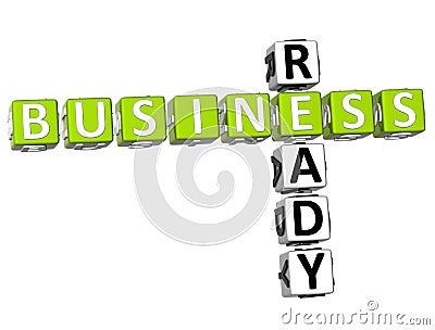 3D Business Ready Crossword Stock Photo