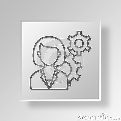 3D Business solution icon Business Concept Stock Photo