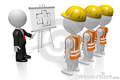 3D businessman/architect construction site concept Stock Photo