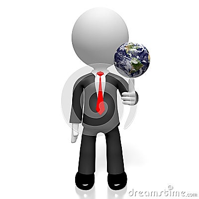 3D businessman, Earth - North and South America side Stock Photo
