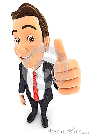 3d businessman positive pose Stock Photo