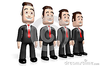 3D four businessmen - teamwork concept Stock Photo