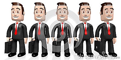 3D businessmen - teamwork concept Stock Photo