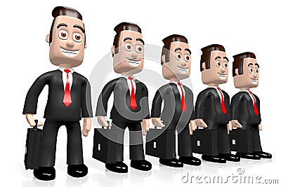 3D businessmen - teamwork concept Stock Photo