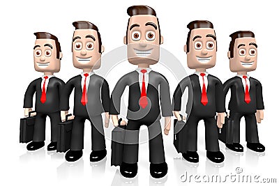 3D businessmen - teamwork concept Stock Photo