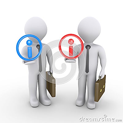 3d businessmen share information Stock Photo