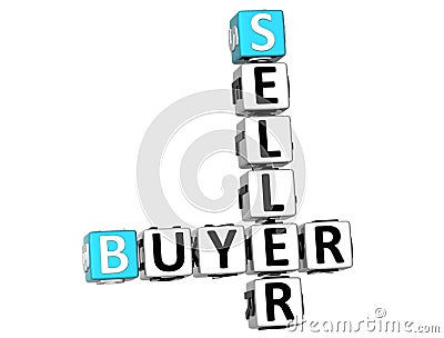 3D Buyer Seller Crossword Stock Photo