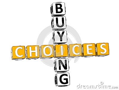 3D Buying Choices Crossword Stock Photo