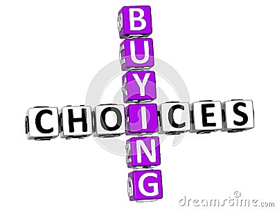 3D Buying Choices Crossword Stock Photo