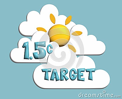 3D 1.5c Target limit for global warming, climate change concept Stock Photo