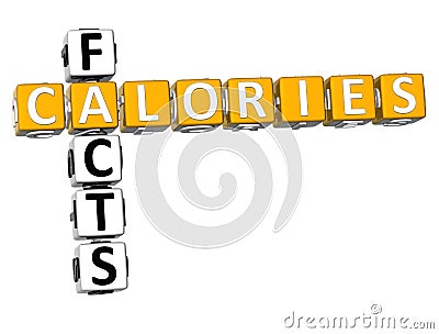 3D Calories Facts Crossword Stock Photo