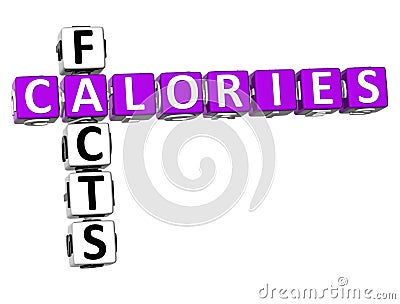 3D Calories Facts Crossword Stock Photo