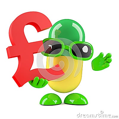 3d Capsule with UK Pounds symbol Stock Photo