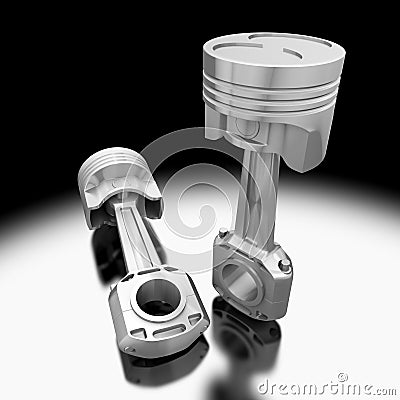 3d car piston. Stock Photo