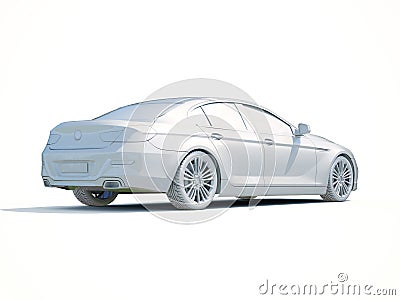 3d Car White Blank Template Stock Photo