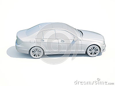 3d Car White Blank Template Stock Photo