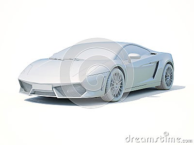 3d Car White Blank Template Stock Photo